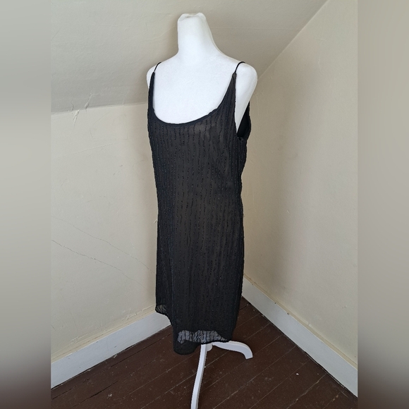 En Francais By Huey Waltzer Beaded Cocktail Black Dress Size 12 - Picture 7 of 14